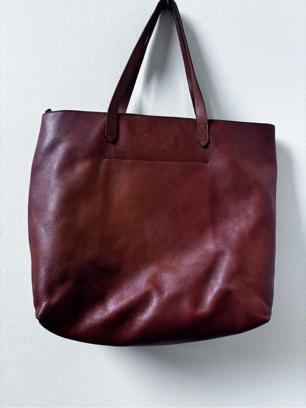 Large Madewell Leather Tote Bag - Brown